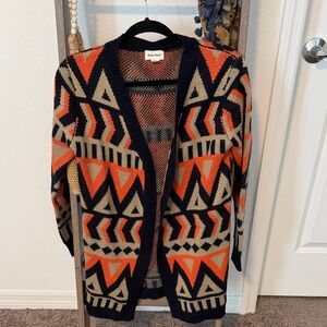 Geometric Cardigan - Black, Orange, Cream
M/L
L: 31